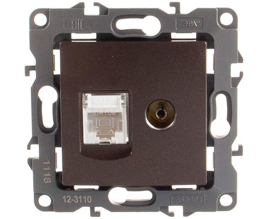 Комбинированная розетка ЭРА 12-3110-13 RJ45 TV, IP20, 12, бронза Б0027448 – изображение 2
