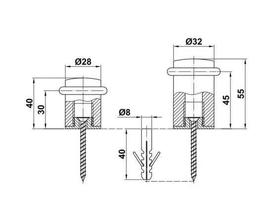 Дверной стопор Amig хром/черный 5746 – изображение 2