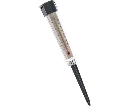 Садовый светильник-градусник на солнечных батареях ЭРА ERATR024-02 сталь, пластик, 33 см, серый Б0038503 – изображение 2