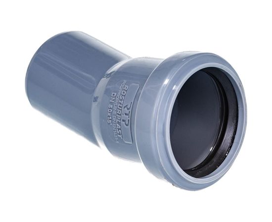 Канализационный отвод RTP 50 мм, 15 градусов, серый 11342 – изображение 2