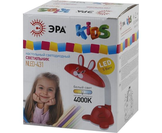 Настольный светильник ЭРА NLED-431-5W-R красный Б0019776 – изображение 3