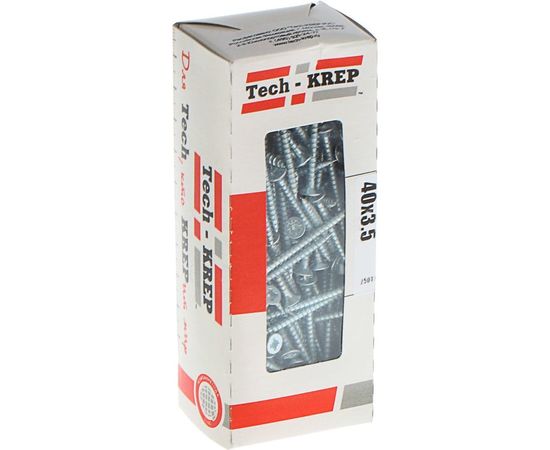 Универсальный саморез Tech-Krep 40х3,5 мм 200 шт оцинкованный, коробка с окном 102173 – изображение 3