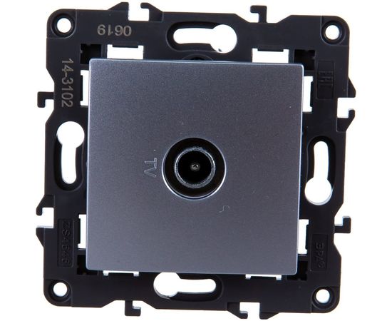 Розетка TV ЭРА 14310203 проходная, IP20, Elegance, алюминий Б0034298 – изображение 4