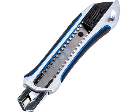 Металлический обрезиненный нож с автостопом Зубр Титан-А, сегмент, лезвия 18 мм, Профессионал 09177_z02 – изображение 5