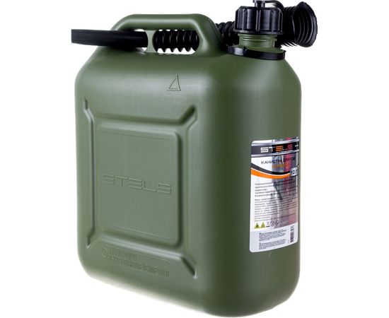Канистра для ГСМ вертикальная, 10 л пластиковая, усиленная STELS 53126 – изображение 9