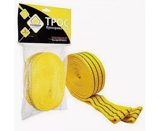 Буксировочный трос ГЛАВДОР GL-13, 12 т х 5 м, без крюков 47428 