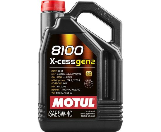 Масло cинтетическое (8100 X-cess GEN2; 5W40; 5 л) MOTUL 109776 