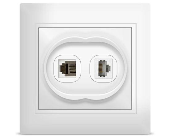 Комбинированная розетка UNIVersal Севиль компьютерная+TF белая С0052 