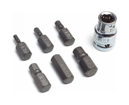 Набор бит (7 предметов шестигранники 4-12 мм) СЕРВИС КЛЮЧ 76438 