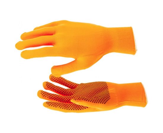 Перчатки Россия нейлон, ПВХ точка, 13 класс, оранжевые, XL 67845 