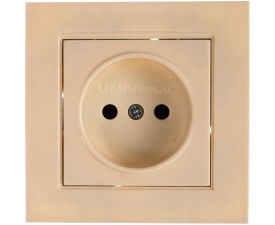 Розетка без заземления, слоновая кость UNIVersal Бриллиант 7948806 