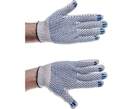 Перчатки Gigant, х/б, ПВХ-покрытие точка,10 класс, 4 нити GGT-01 