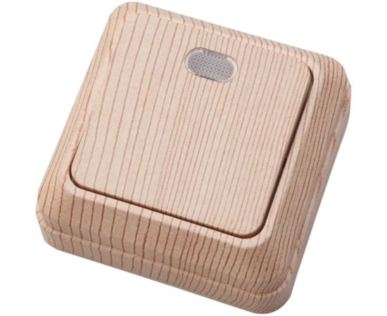 1-клавишный выключатель АБК-СИЛА с подсветкой 10А АЛЬТАИР сосна 5400107 