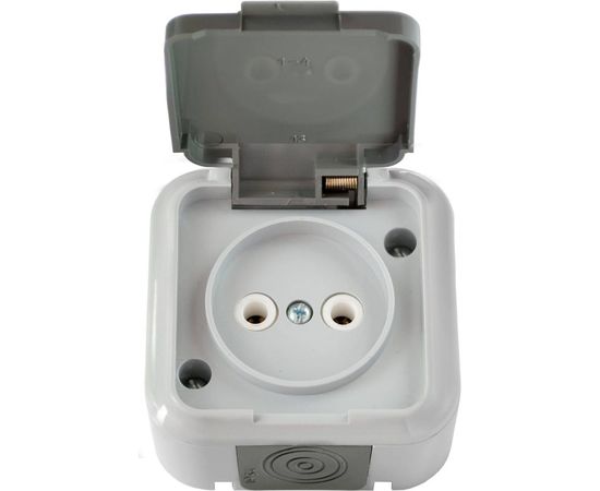Розетка Bylectrica 1-местная ОУ IP54, серия ПРАЛЕСКА АКВА, серый, РА16-296 03 