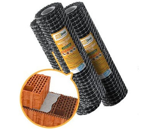 Сетка базальтовая кладочная НЕОГРИД Стандарт (ячейка 25х25 мм; рулон 1х25 м) НС 1-25 