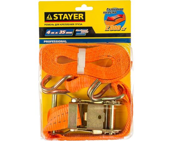 Ремень для крепления груза STAYER PROFESSIONAL 4 м 40562-4 – изображение 2