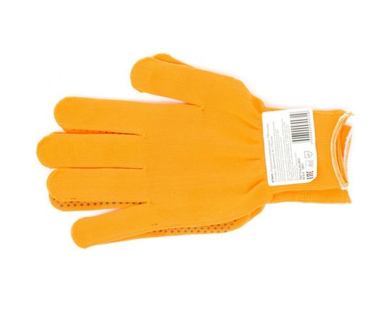 Перчатки Россия нейлон, ПВХ точка, 13 класс, оранжевые, XL 67845 – изображение 2