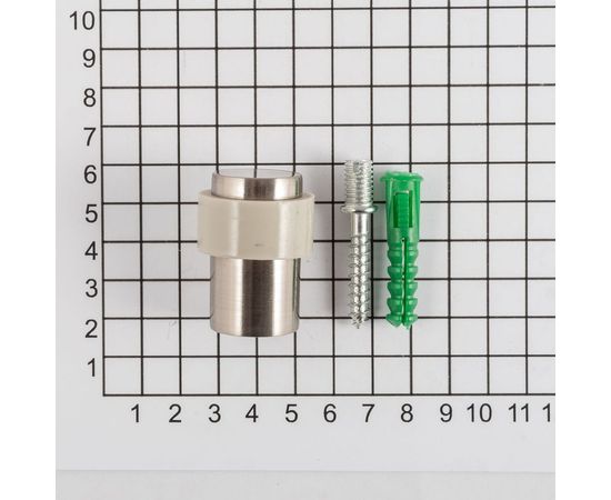 Дверной упор DOORLOCK DL DS004 SN матовый никель, 23/29мм, высота 40мм, серая резина 74231 – изображение 2