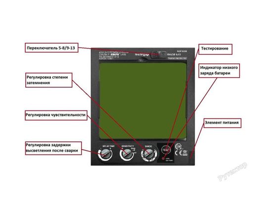 Маска сварщика с АСФ TECMEN Хамелеон ADF 820S TM16 черная 100531619 – изображение 2