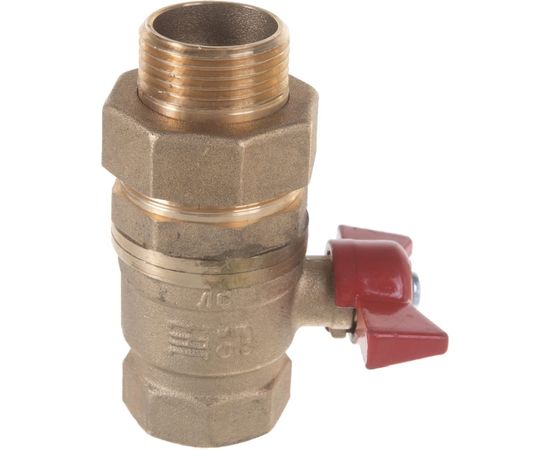 Шаровой кран БАЗ американка, Ду25, А31/1 прямой, бабочка, латунь БАЗ – изображение 2