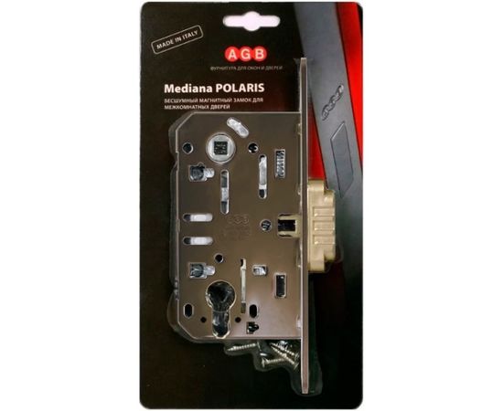 Замок AGB межк. магн. под цил. MEDIANA POLARIS B06103.50.12.567 с отв. планк B02402.05 ант бр 26391 – изображение 3