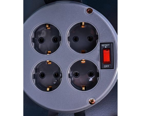 Удлинитель Партнер-Электро ProfiLine 4гн. с/з с выкл. КГ 3х1,5 16A 30м IP 44 UP218C-430GR – изображение 3