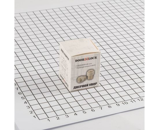 Дверной упор DOORLOCK DL DS004 SN матовый никель, 23/29мм, высота 40мм, серая резина 74231 – изображение 3
