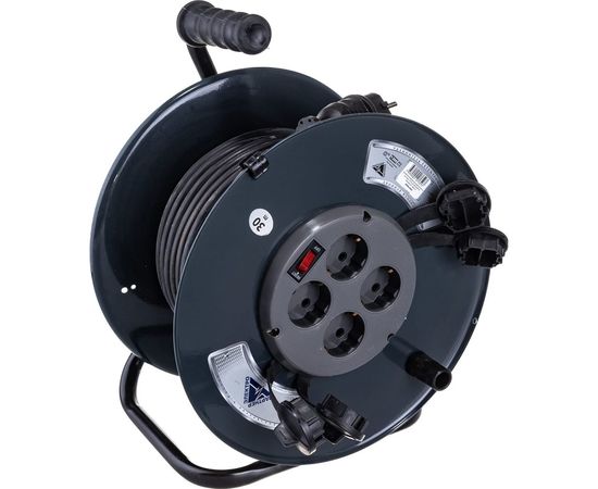 Удлинитель Партнер-Электро ProfiLine 4гн. с/з с выкл. КГ 3х1,5 16A 30м IP 44 UP218C-430GR – изображение 4