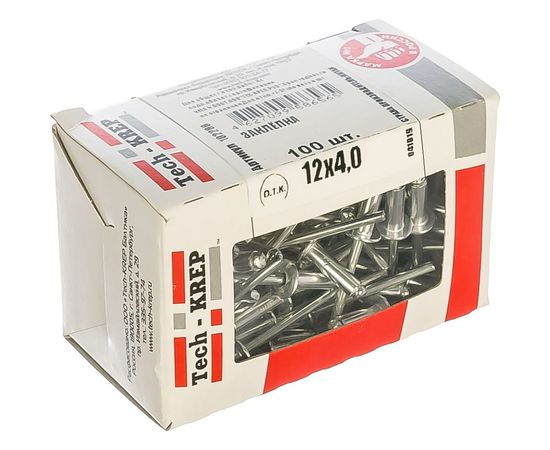 Заклепка 4.0х12, 100шт - коробка Tech-Krep 102288 – изображение 5