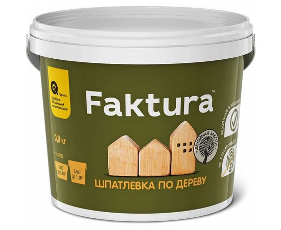 Шпатлевка акриловая по дереву 0.8 кг белая FAKTURA О02557 