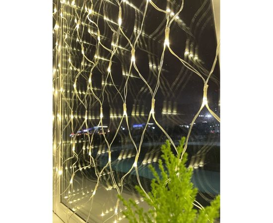 Гирлянда LED ЭРА ENOS01B сеть 1,2м х 1,5м, теплый свет, 24V, IP44 Б0041909 