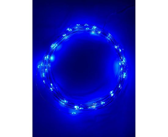 Гирлянда ЭРА ENIN 5NB LED, Нить, 5 м, синий свет, АА, 100/2500 Б0047962 