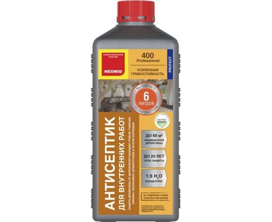 Деревозащитный состав для внутренних работ Neomid 400 1 л Н-400-1/к1:5 