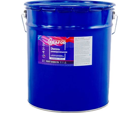 Эмаль KRAFOR ПФ-115 серая 20 кг 1 26059 