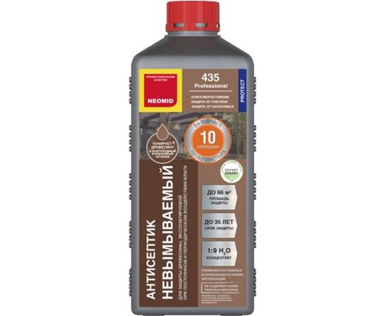 Финишный декоративный невымываемый антисептик Neomid 435 1 кг Н-435-1/к1:9 