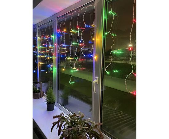 Гирлянда ЭРА ENOB2M LED, Бахрома, 2м*1м, мультиколор, 24V, IP44 Б0041906 