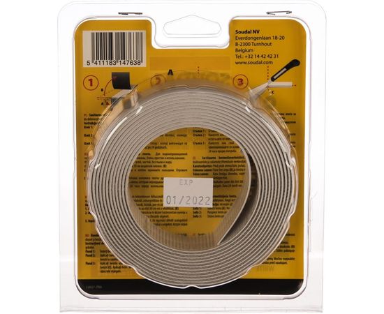 Водонепроницаемая лента для ванн, раковин, душевых кабин SOUDAL 22мм х 3.35м /1х6 134027 