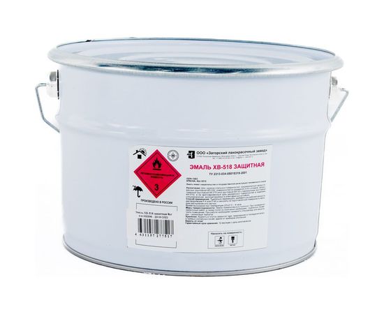 Эмаль ЗАГОРСКИЙ ЛАКОКРАСОЧНЫЙ ЗАВОД ХВ-518 защитная 8 кг ZLK05391 