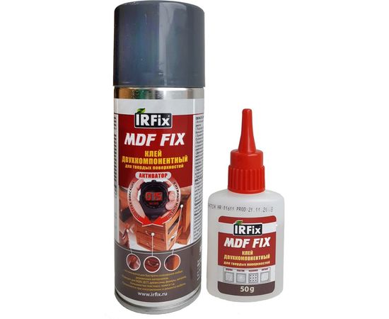 Двухкомпонентный цианакрилатный клей IRFIX MDF FIX 200 мл + 50 гр 20250 