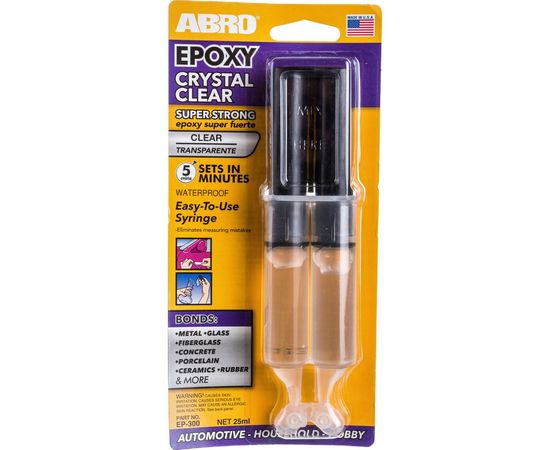 Эпоксидный клей в шприце ABRO INDUSTRIES INC прозрачный, 25 мл EP-300 