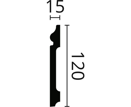Плинтус напольный WALLSTYL (2000х120х15 мм; белый) NMC FL2 – изображение 2