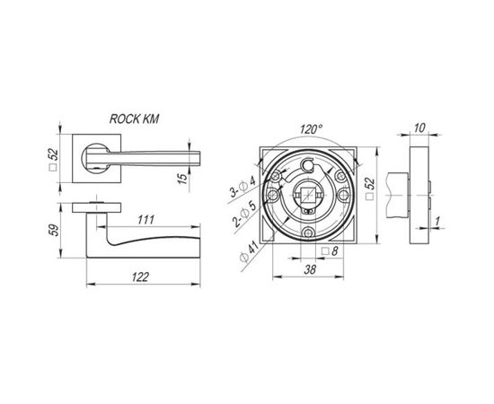 Раздельная ручка Fuaro ROCK KM SSC-16 сатинированный хром 40017 – изображение 2