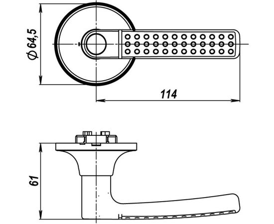 Ручка защелка PUNTO 6026 SN-B фик. мат. никель 36843 – изображение 2