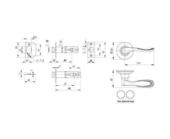 Ручка защелка PUNTO 6030 MAB-P без фик. мат. бронза 34683 – изображение 2