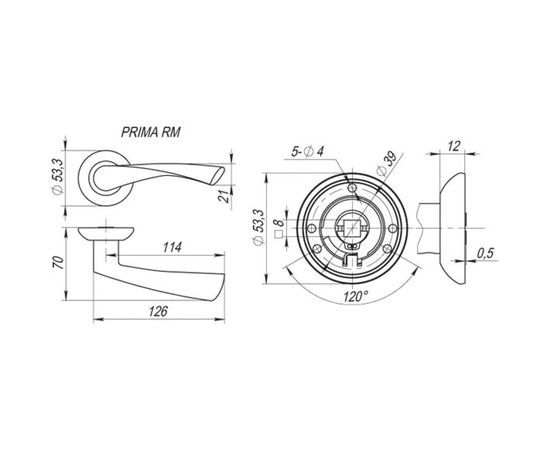 Раздельная ручка Fuaro PRIMA RM SN/CP-3 23593 – изображение 2