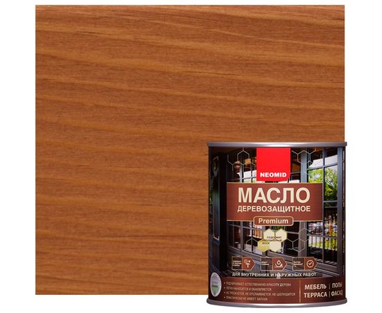 Деревозащитное масло Neomid Premium 0.75 л, тик Н-маслоPrem-0,75/тик – изображение 2