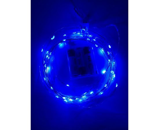 Гирлянда ЭРА ENIN 5NB LED, Нить, 5 м, синий свет, АА, 100/2500 Б0047962 – изображение 4