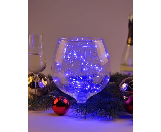 Гирлянда ЭРА ENIN 5NB LED, Нить, 5 м, синий свет, АА, 100/2500 Б0047962 – изображение 5