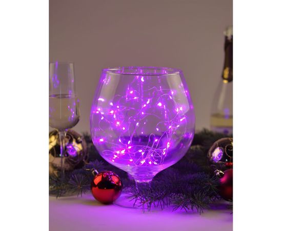 Гирлянда ЭРА ENIN 5NP LED нить, 5 м, сиреневый свет, АА 100/2500 Б0047961 – изображение 6