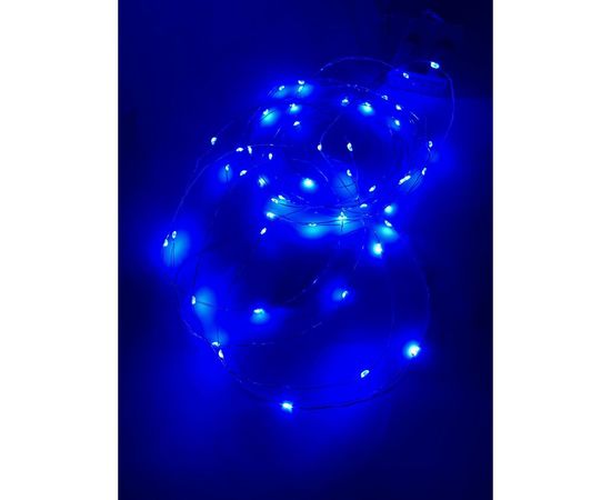 Гирлянда ЭРА ENIN 5NB LED, Нить, 5 м, синий свет, АА, 100/2500 Б0047962 – изображение 6